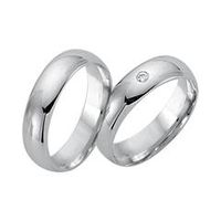 alianzas 8 quilates oro blanco con diamante