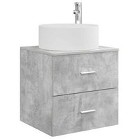 vanidad con lavabo de pared gris hormigon 495 x 445 x 655 cm vidaxl