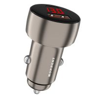 morbest c77ca 48w cargador de coche adaptador usb pd de 2 puertos usb-a  usb-c pd qc carga rapida con led rojo para iph