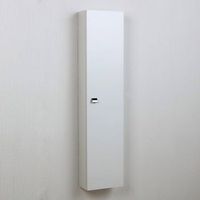 columna de bano suspendida blanca con una puerta y estantes internos  simply