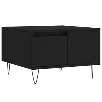 Mesa De Centro，mesa Auxiliar，mesa De Café Madera Contrachapada Negro 55x55x36,5 Cm