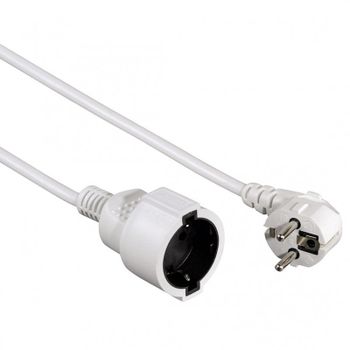 Hama Cable de Alimentación Alargador Schuko 5m Blanco
