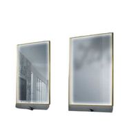 espejo rectangular led antivaho 80x120 negro 4000k neutra