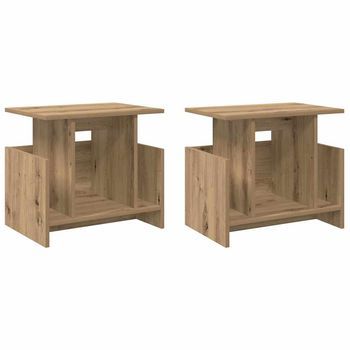 Soporte De Tv 2 Uds. Roble Artisan Madera De Ingeniería Vidaxl