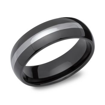 Anillo bicolor de tungsteno