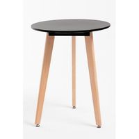 mesa synk redonda 60 cm de madera 715050 cm - negro