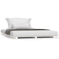 estructura de cama madera maciza de pino blanco 135x190 cm vidaxl