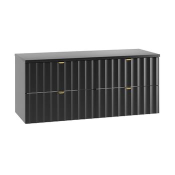 Mueble bajo lavabo 120cm encimera paneles de melamina y mdf negro