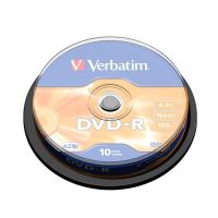 dvd-r verbatim matt silver 47gb 16x pack 10 unidades eje alta compatibilidad