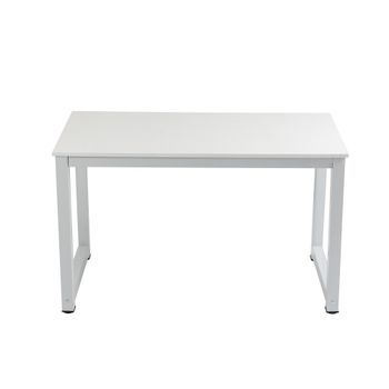 Escritorio De Oficina Mesa De Ordenador 120x60x75cm, Superficie Amplia Y Estructura Estable, Madera Mdf, Blanco