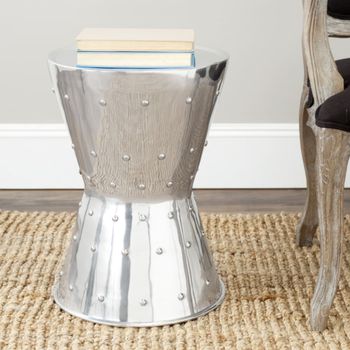 Taburete en aluminio pulido, plata
