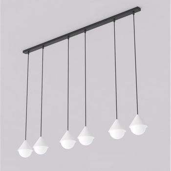 Lámpara colgante peka ii negro+blanco (6 luces)
