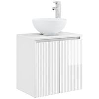 vanidad con lavabo de pared blanco brillante 495 x 35 x 63 cm vidaxl