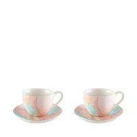 tazas de cafe y platos - treasure mine - set de 2