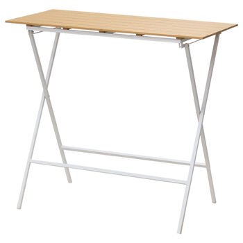 Mesa Alta Plegable Rectangular Blanca 120x60cm Acero Y Polipropileno Eme Mobiliario