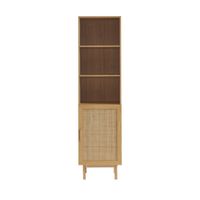 armario de almacenamiento de madera y cana h190cm - madera clara