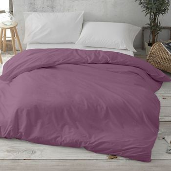 Funda Nórdica Lisa 80% Algodón 20% Poliéster 200 X 190/200 Cm - Malva - Burrito Blanco
