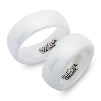 Alianzas cerámica blanca 8mm pulida