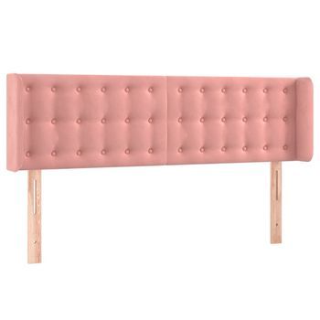 Cabecero Cama | Panel De Cabecera De Terciopelo Rosa 147x16x78/88 Cm