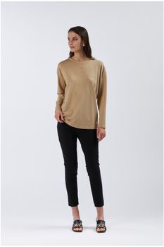 sudadera ancha en tejido de lúrex light gold