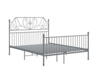 estructura de cama de metal gris 140x200 cm