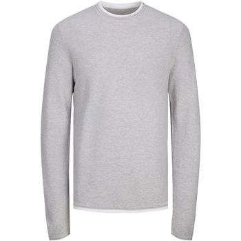 Jack & Jones Jersey 12258595 JJTWINN KNIT CREW NECK LIGHT GREY para hombre