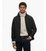 superdry para hombre m4010862a sobrecamisa merchant wool negro l casual lana manga larga