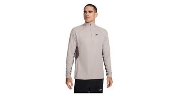 Camiseta de media cremallera nike dri fit trail gris para hombre