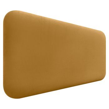 Dhome Cabecero Tapizado En Terciopelo Liso Redondeado Para Pared Acústicos Cabeceros Absorbentes Cabezal Cama Dormitorio (mostaza, 100cm)
