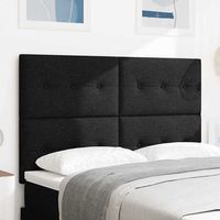 vidaxl cabecero led con tiras led con cabecera negro 144 cm tela