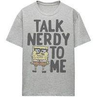 spongebob squarepants camiseta talk nerdy to me para mujer