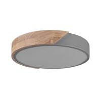 lampara de techo led de metal gris madera clara acrilico moderno pattani