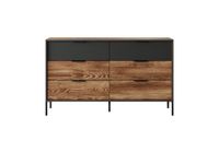 comoda efecto madera marron chocolate y negro