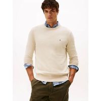 tommy hilfiger jersey mw0mw28046 pima org ctn cashmere-hgf heathered oatmilk para hombre