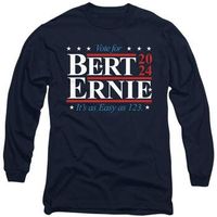 sesame street camiseta manga larga bert ernie for president 123 vote para mujer