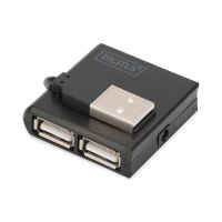 hub digitus 4 puertos usb 20 480 mbps compacto y portatil negro