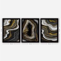cuadro decorativo enmarcado 3sc03 multicolor 35x45 cm 3 piezas