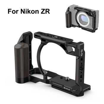 PULUZ para Nikon ZR mango de madera marco de expansión de jaula de cámara de Metal para jaula de cámara Nikon ZR