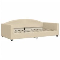 cama individual  cama para adultos  sofa cama sin colchon tela crema 100x200 cm
