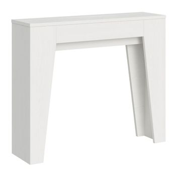 Consola extensible 90x25/181cm efecto madera fresno blanco
