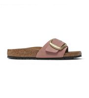 birkenstock para mujer 1024039 sandalias de piel madrid big buckle ajuste estrecho rosa 38 plano nobuck ninguno casual