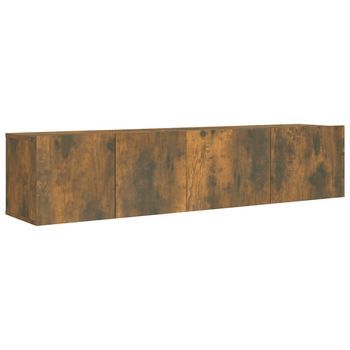 Set De 2 Uds Muebles Tv | Mueble De Salón | Armario Tv Madera Contrachapada Roble Ahumado