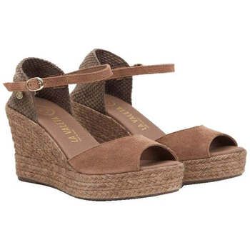 La Valeta Alpargatas Charlene Peep Toe Taupe para mujer