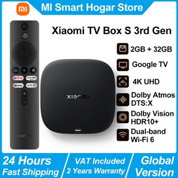 Xiaomi TV Box S 3.ª Generación, Reproductor Multimedia Android Smart TV Box, 4K Ultra HD WIFI 6 Google TV, Dolby Vision HDR10+ Asistente de Google