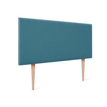 Cabecero De Lino Natural Liso 105x105cm Con Patas Camas 105 - Turquesa