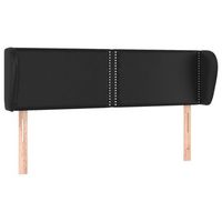 cabecero accesorio para dormir mueble dormitorio con borde lateral 147 x 23 x 7888 cm negro sintetico tdl0204557