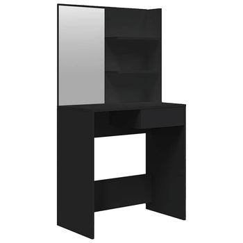 Tocador Con Espejo Negro 74,5x40x141 Cm Vidaxl