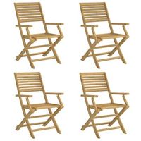 pack 4 uds sillas de jardin  silla de exterior  sillon plegables madera acacia 545x615x865cm