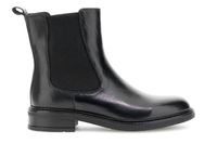 botines de piel con elastico black 40