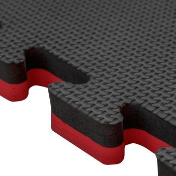 Jowy 25 Piezas (25m² )tatami Puzzle Esterilla Goma Espuma | Tatami Suelo Para Gimnasio Ideal Artes Marciales 1m X 1m X 4cm Negro/rojo Reversible